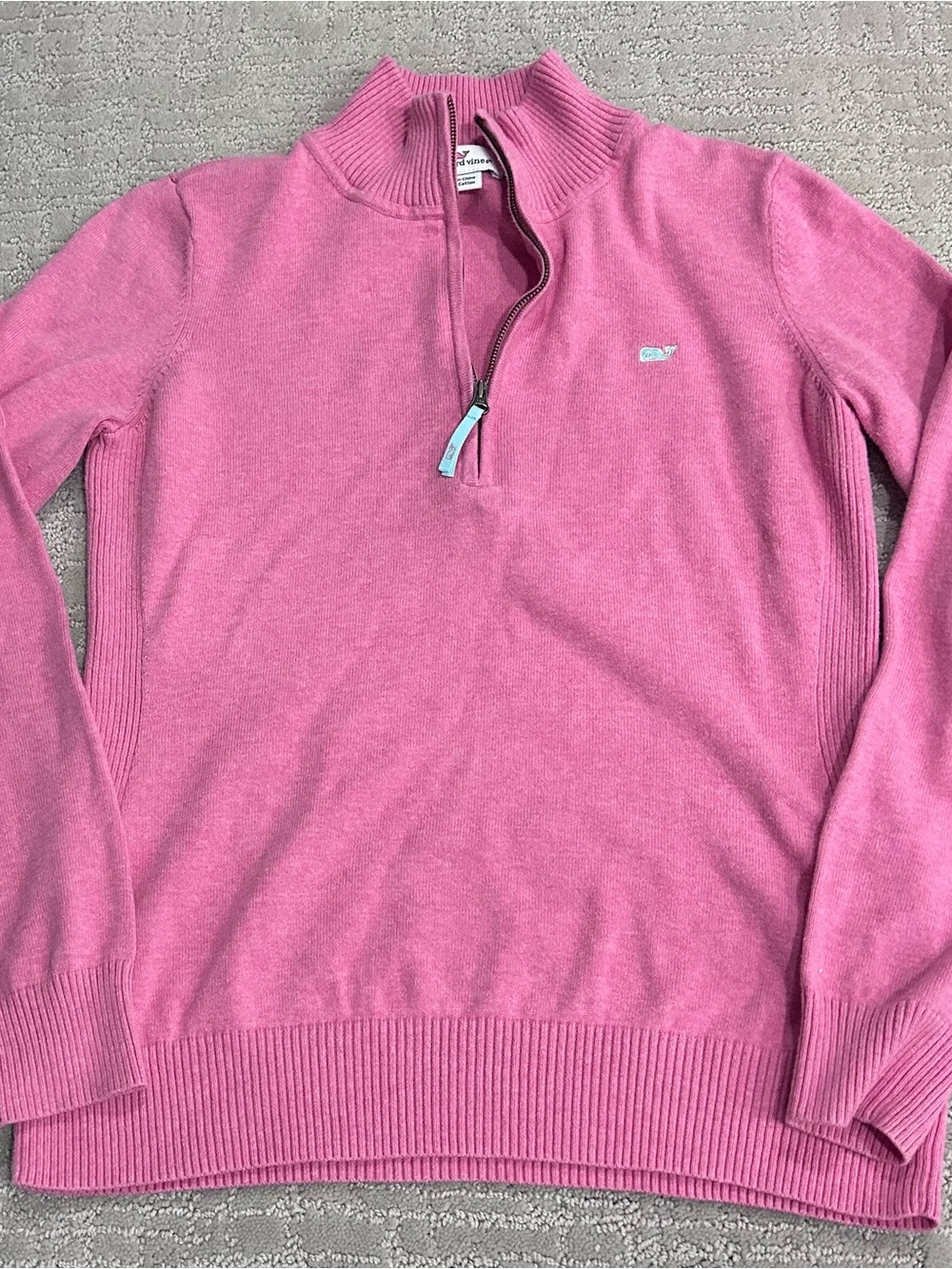 Vineyard Vines Pink Half-Zip Turtleneck Sweater